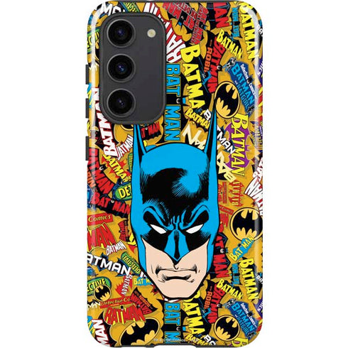 DC Comics Batman Mask Vintage Pattern Galaxy S23 Plus Pro Case