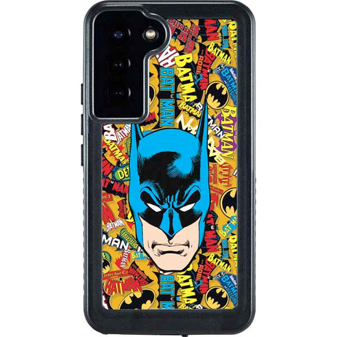 DC Comics Batman Mask Vintage Pattern Galaxy S23 Plus Waterproof Case
