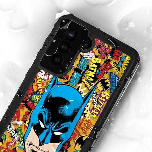 DC Comics Batman Mask Vintage Pattern Galaxy S23 Plus Waterproof Case