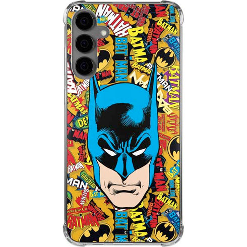 DC Comics Batman Mask Vintage Pattern Galaxy S24 Plus Clear Case