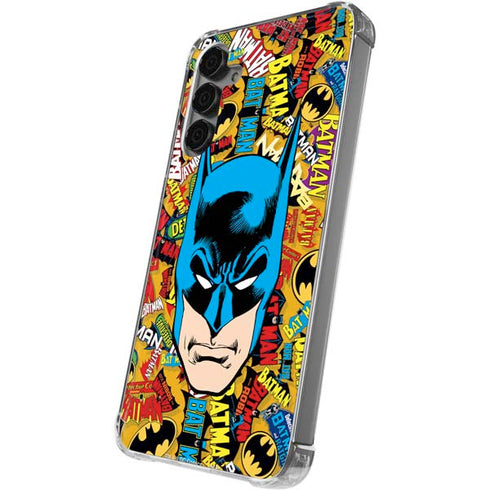 DC Comics Batman Mask Vintage Pattern Galaxy S24 Plus Clear Case