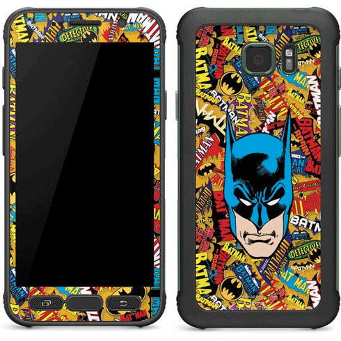 DC Comics Batman Mask Vintage Pattern Galaxy S7 Active Skin
