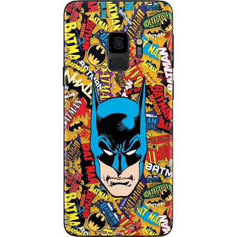 DC Comics Batman Mask Vintage Pattern Galaxy S9 Skin