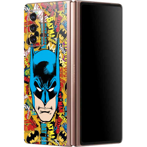 DC Comics Batman Mask Vintage Pattern Galaxy Z Fold2 5G Skin