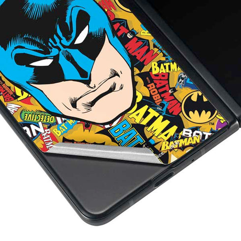 DC Comics Batman Mask Vintage Pattern Galaxy Z Fold4 5G Skin