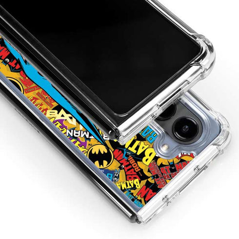 DC Comics Batman Mask Vintage Pattern Galaxy Z Fold5 5G Clear Case