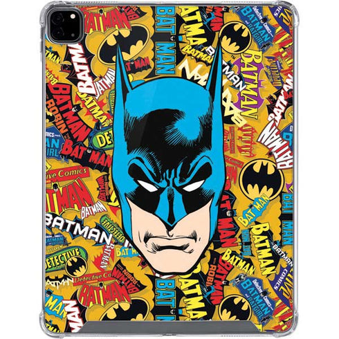 DC Comics Batman Mask Vintage Pattern iPad Pro 12.9in (2020) Clear Case
