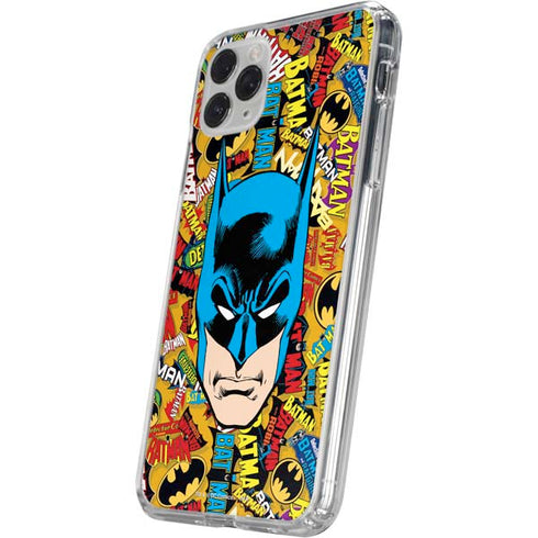 DC Comics Batman Mask Vintage Pattern iPhone 11 Pro Clear Case