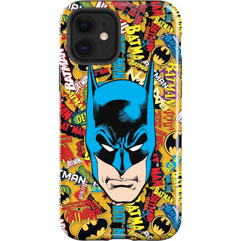 DC Comics Batman Mask Vintage Pattern iPhone 12 Impact Case