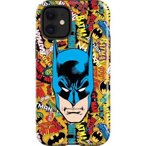 DC Comics Batman Mask Vintage Pattern iPhone 12 Mini Impact Case