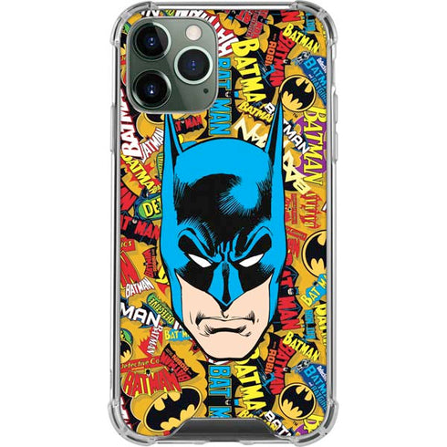 DC Comics Batman Mask Vintage Pattern iPhone 12 Pro Clear Case