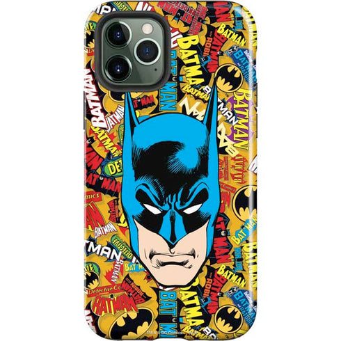 DC Comics Batman Mask Vintage Pattern iPhone 12 Pro Impact Case