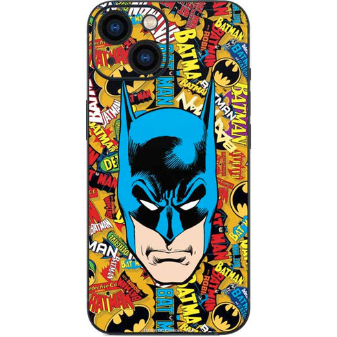 DC Comics Batman Mask Vintage Pattern iPhone 13 Mini Skin