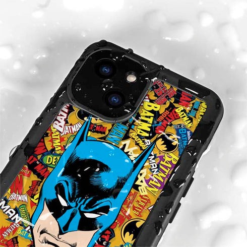 DC Comics Batman Mask Vintage Pattern iPhone 13 Mini Waterproof Case