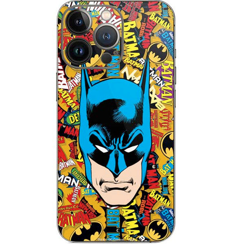 DC Comics Batman Mask Vintage Pattern iPhone 13 Pro Skin