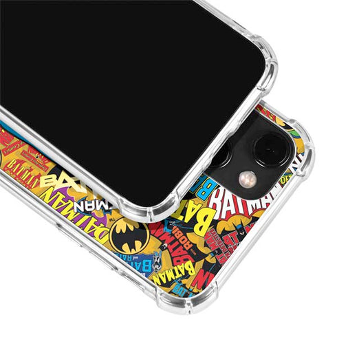 DC Comics Batman Mask Vintage Pattern iPhone 14 Plus Clear Case