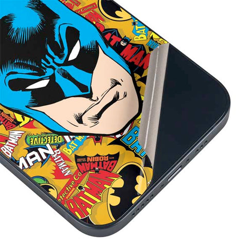 DC Comics Batman Mask Vintage Pattern iPhone 15 Plus Skin