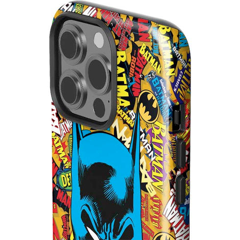 DC Comics Batman Mask Vintage Pattern iPhone 14 Pro Impact Case