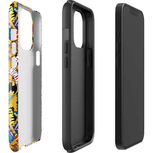 DC Comics Batman Mask Vintage Pattern iPhone 14 Pro Impact Case