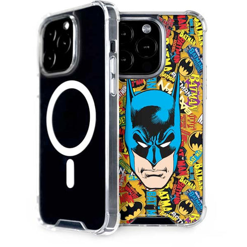 DC Comics Batman Mask Vintage Pattern iPhone 15 Pro MagSafe Case