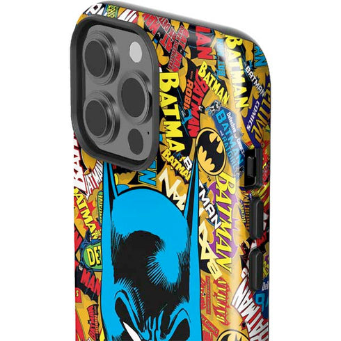 DC Comics Batman Mask Vintage Pattern iPhone 15 Pro Max Impact Case