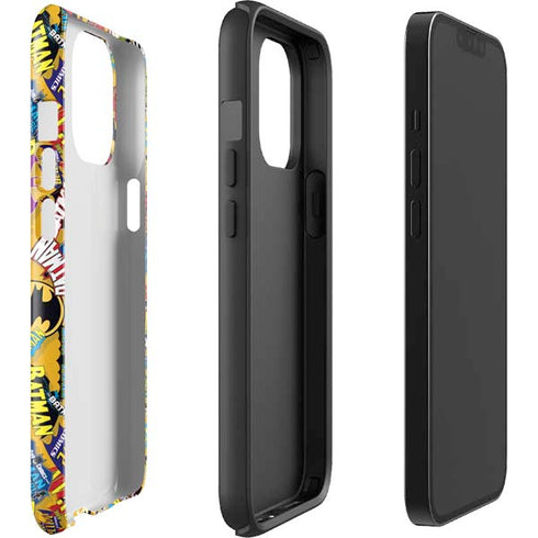DC Comics Batman Mask Vintage Pattern iPhone 14 Pro Max Impact Case