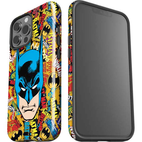 DC Comics Batman Mask Vintage Pattern iPhone 15 Pro Max Impact Case