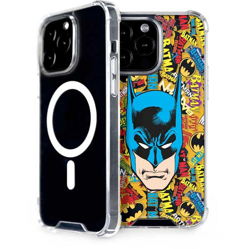 DC Comics Batman Mask Vintage Pattern iPhone 14 Pro Max MagSafe Case