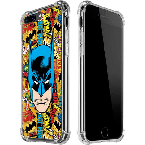 DC Comics Batman Mask Vintage Pattern iPhone 7/8 Plus Clear Case