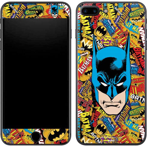 DC Comics Batman Mask Vintage Pattern iPhone 8 Plus Skin