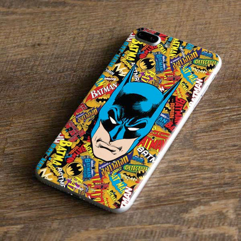 DC Comics Batman Mask Vintage Pattern iPhone 8 Plus Skin