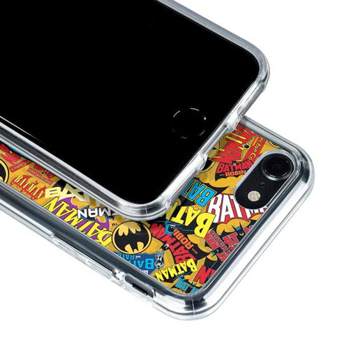 DC Comics Batman Mask Vintage Pattern iPhone SE (2nd & 3rd Gen) Clear Case