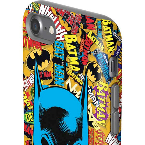 DC Comics Batman Mask Vintage Pattern iPhone SE (2nd & 3rd Gen) Pro Case