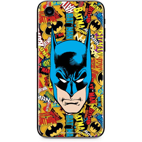 DC Comics Batman Mask Vintage Pattern iPhone XR Skin