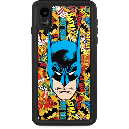 DC Comics Batman Mask Vintage Pattern iPhone XR Waterproof Case