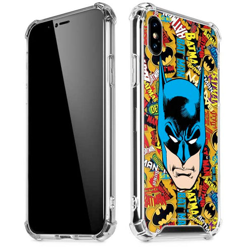 DC Comics Batman Mask Vintage Pattern iPhone XS Max Clear Case
