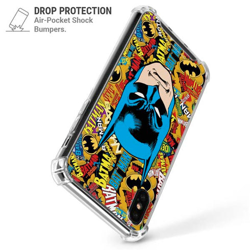 DC Comics Batman Mask Vintage Pattern iPhone XS Max Clear Case