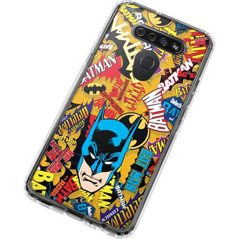 DC Comics Batman Mask Vintage Pattern LG K51/Q51 Clear Case