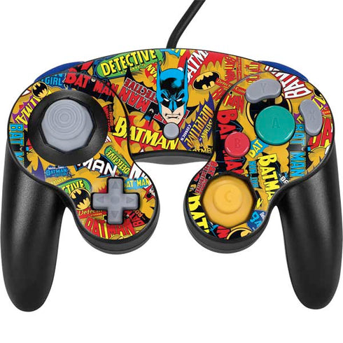 DC Comics Batman Mask Vintage Pattern Nintendo GameCube Controller Skin