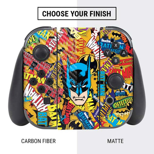 DC Comics Batman Mask Vintage Pattern Nintendo Switch Bundle Skin