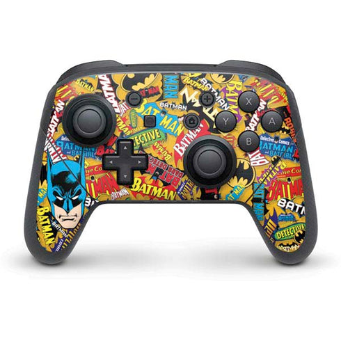 DC Comics Batman Mask Vintage Pattern Nintendo Switch Pro Controller Skin