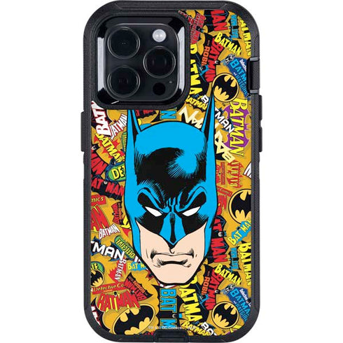 DC Comics Batman Mask Vintage Pattern Otterbox Defender iPhone Skin