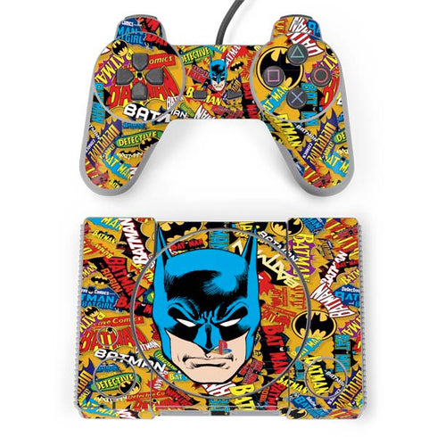 DC Comics Batman Mask Vintage Pattern PlayStation Classic Bundle Skin