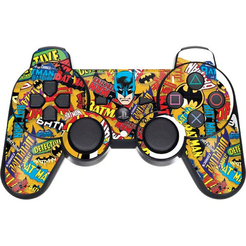 DC Comics Batman Mask Vintage Pattern PS3 Dual Shock wireless controller Skin