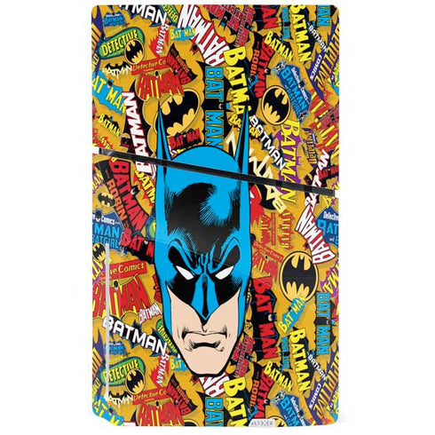 DC Comics Batman Mask Vintage Pattern PS5 Slim Disk Console Skin