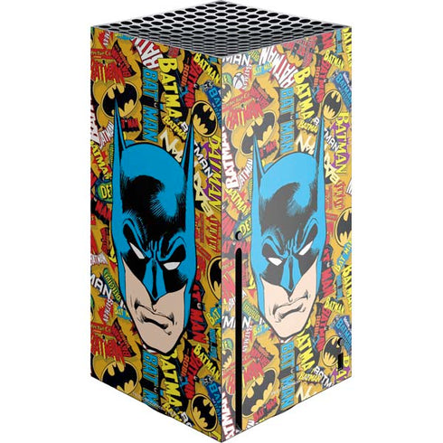 DC Comics Batman Mask Vintage Pattern Xbox Series X Console Skin
