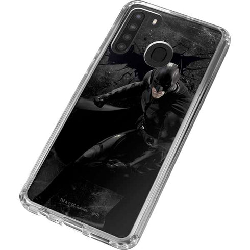 DC Comics Batman The Dark Knight Action pose Galaxy A21 Clear Case