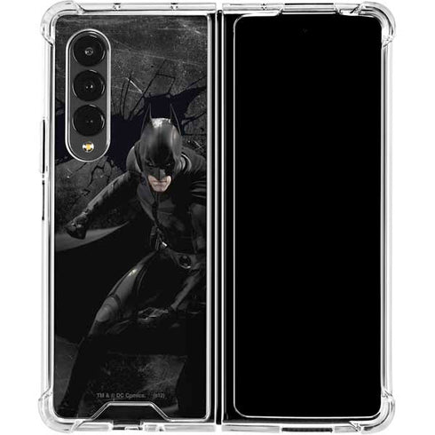 DC Comics Batman The Dark Knight Action pose Galaxy Z Fold4 5G Clear Case