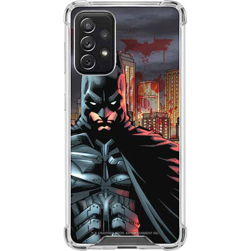 DC Comics Batman The Dark Knight Comic Art in Gotham City Galaxy A72 5G Clear Case