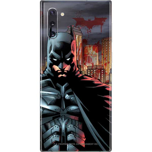 DC Comics Batman The Dark Knight Comic Art in Gotham City Galaxy Note 10 Skin
